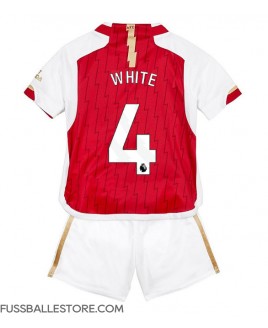 Günstige Arsenal Benjamin White #4 Heimtrikotsatz Kinder 2023-24 Kurzarm (+ Kurze Hosen)